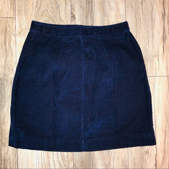 Old Navy Navy Blue Full Button Down Corduroy Mini Skirt Size 0 - Picture 5 of 6